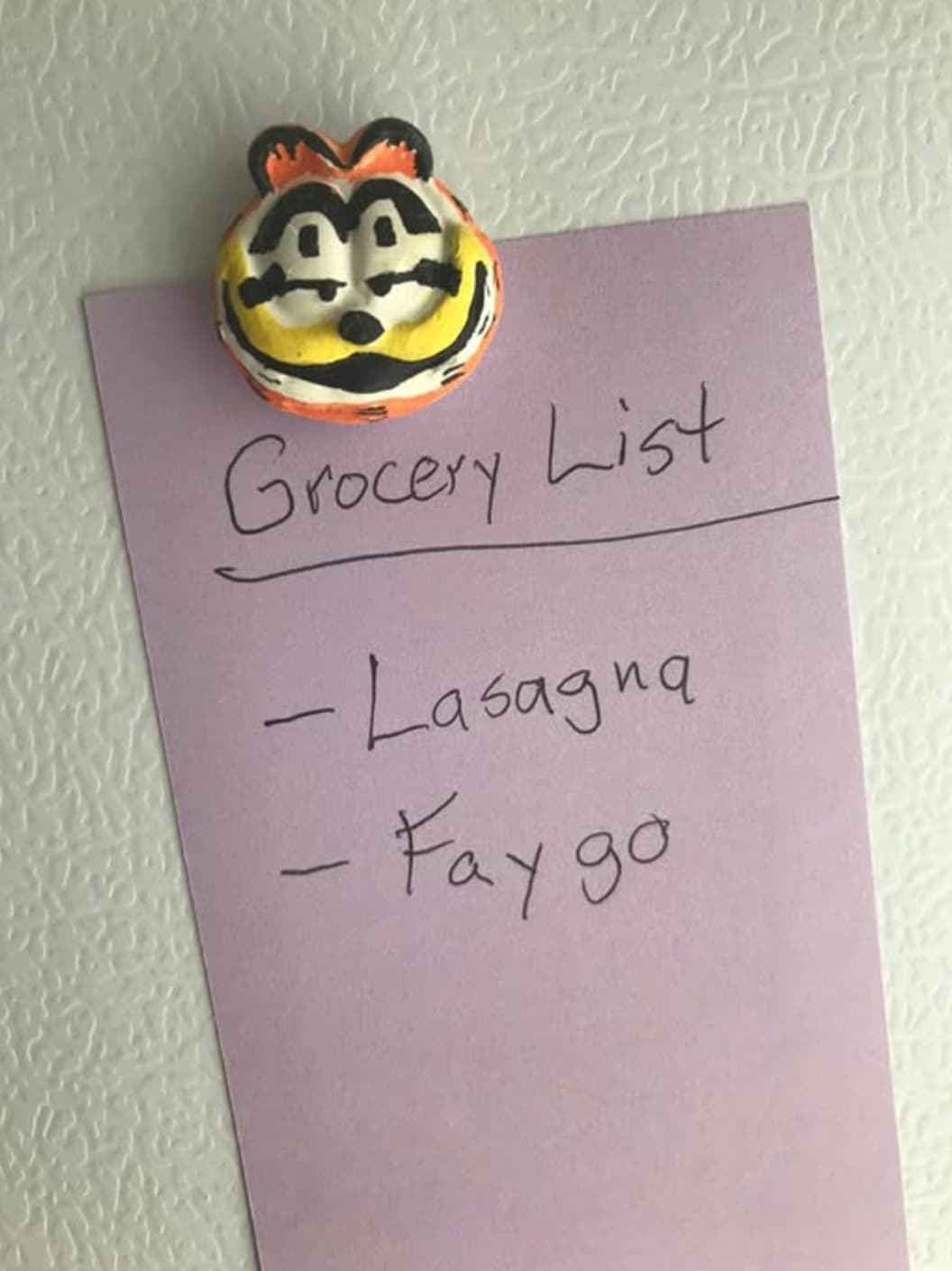 envelope - Grocery List Lasagna Fay go